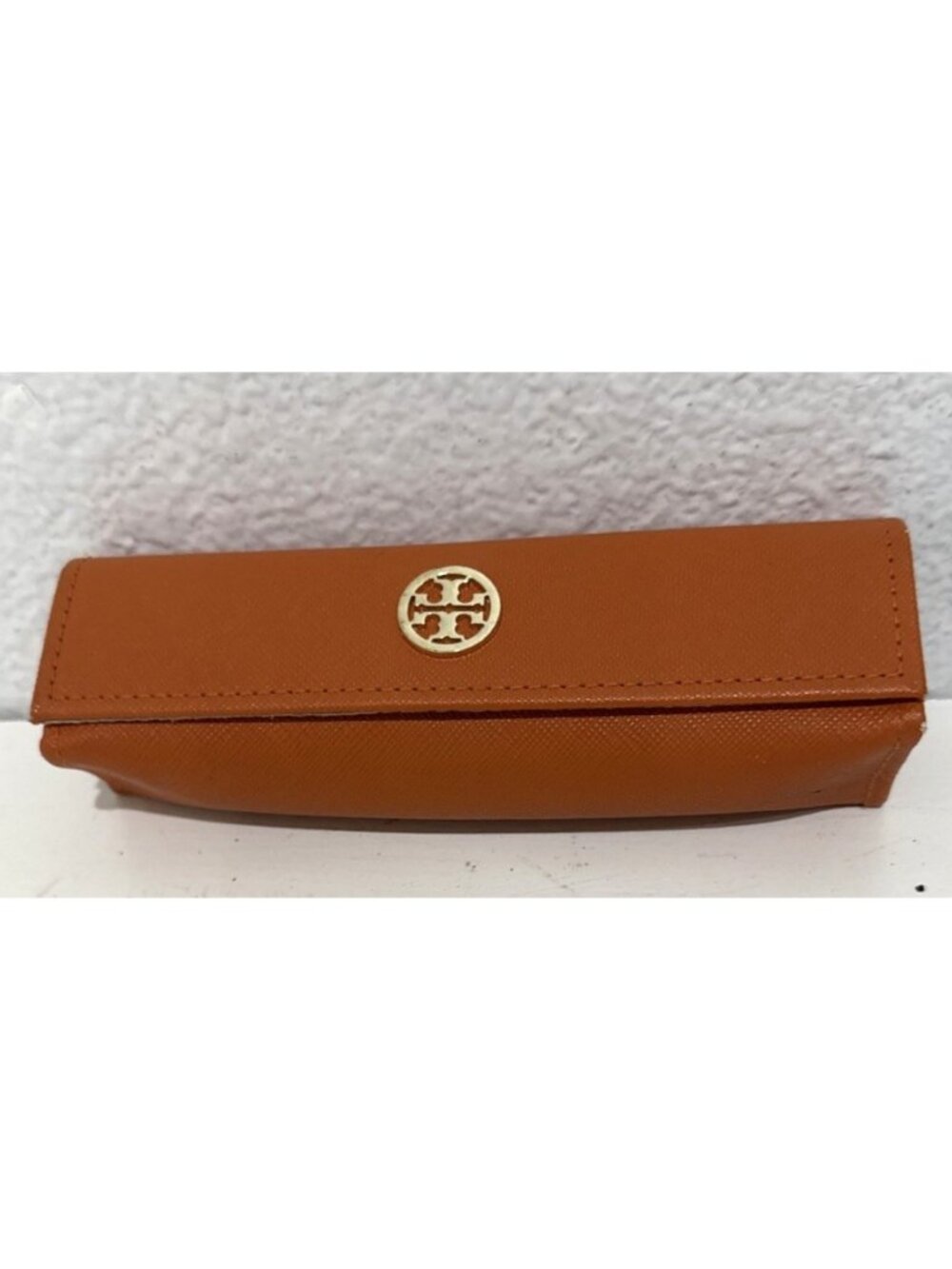 Tory Burch Small Sun Glasses / Eye Glasses Magnetic Thin Case Orange Leather